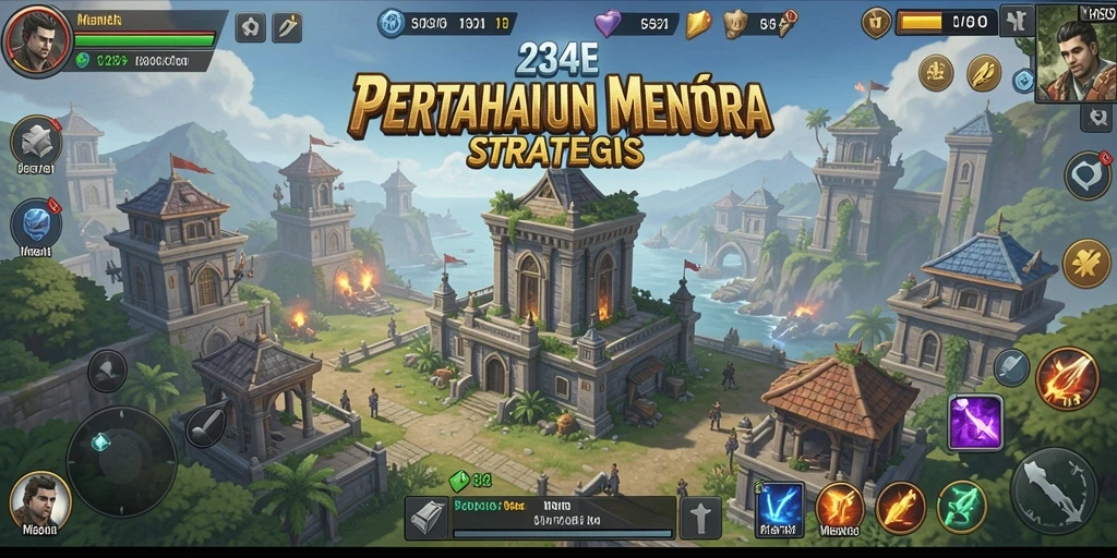 Tampilan gameplay menarik dari 234E dengan aksi Tower Defense yang seru.