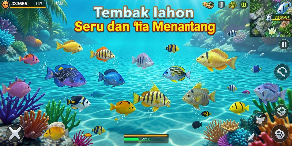 Tampilan gameplay menembak ikan yang menarik di 333666.