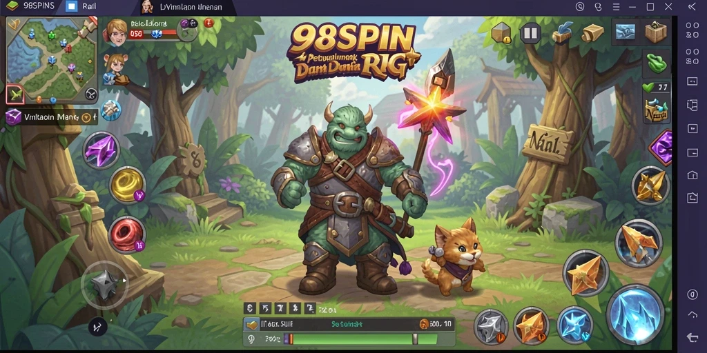 Tangkapan layar gameplay 98SPIN menampilkan aksi petualangan RPG yang seru.