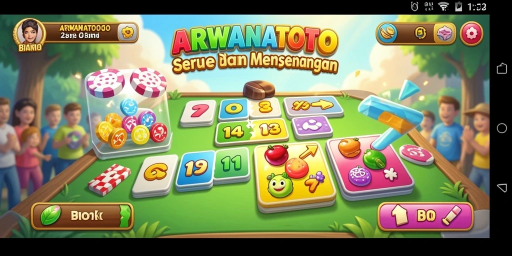 Tampilan gameplay ARWANATOTO dengan kartu Bingo yang seru.