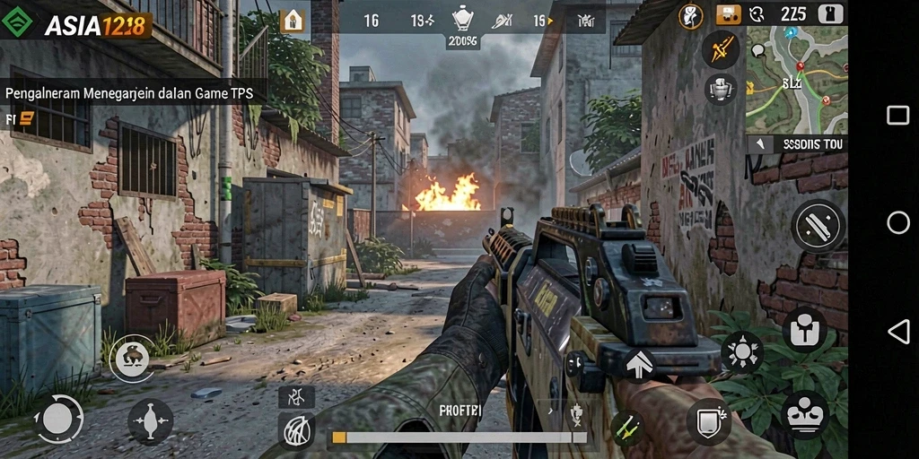Tampak aksi perang seru dalam gameplay ASIA128.