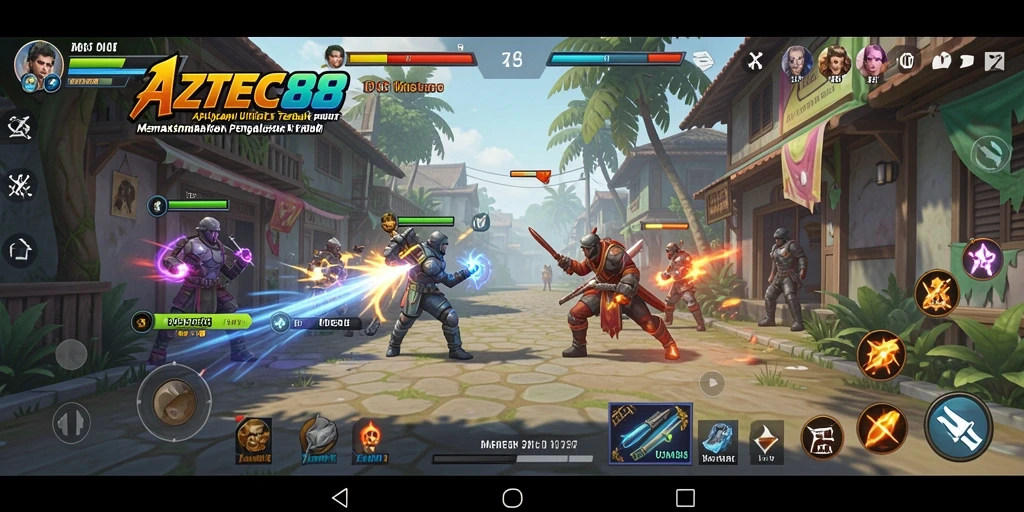 Tampilan utama AZTEC88 dengan berbagai fitur utilitas yang bermanfaat.