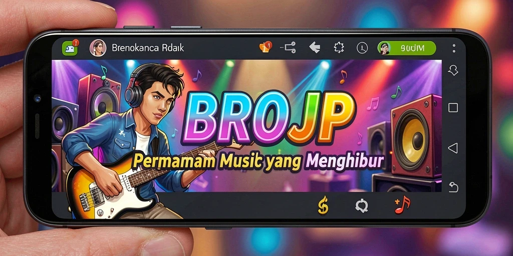 Tampilan gameplay BROJP yang interaktif dan penuh warna.