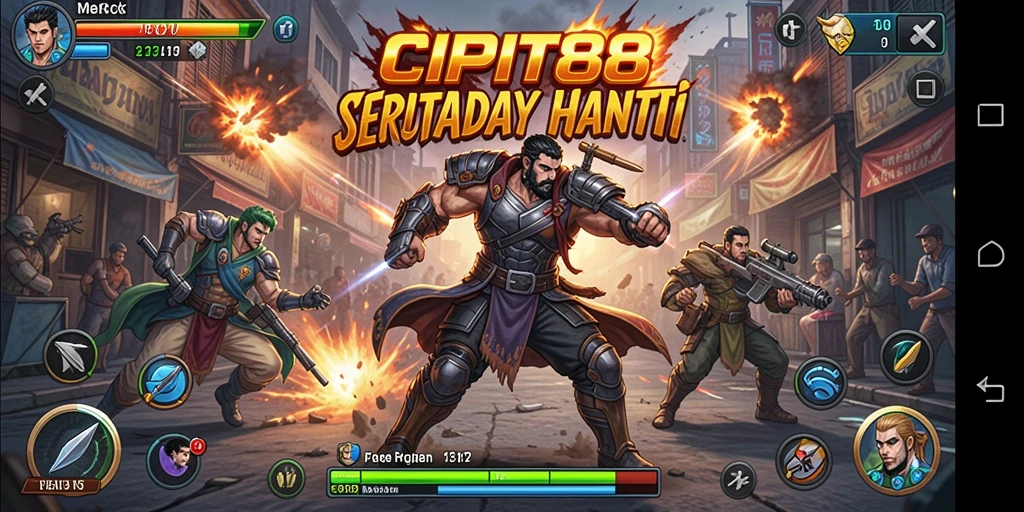 Screenshot utama CIPIT88 menampilkan gameplay Fighting yang intens.