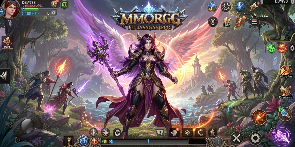 Screenshot DEWI288 menampilkan aksi seru dalam dunia MMORPG.