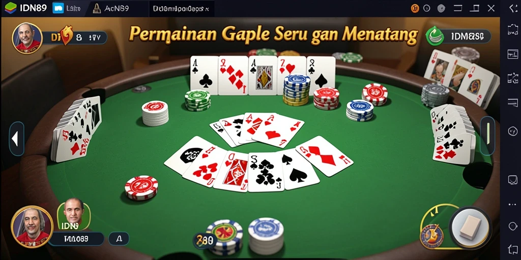 Gameplay seru Gaple di IDN89 dengan teman-teman.