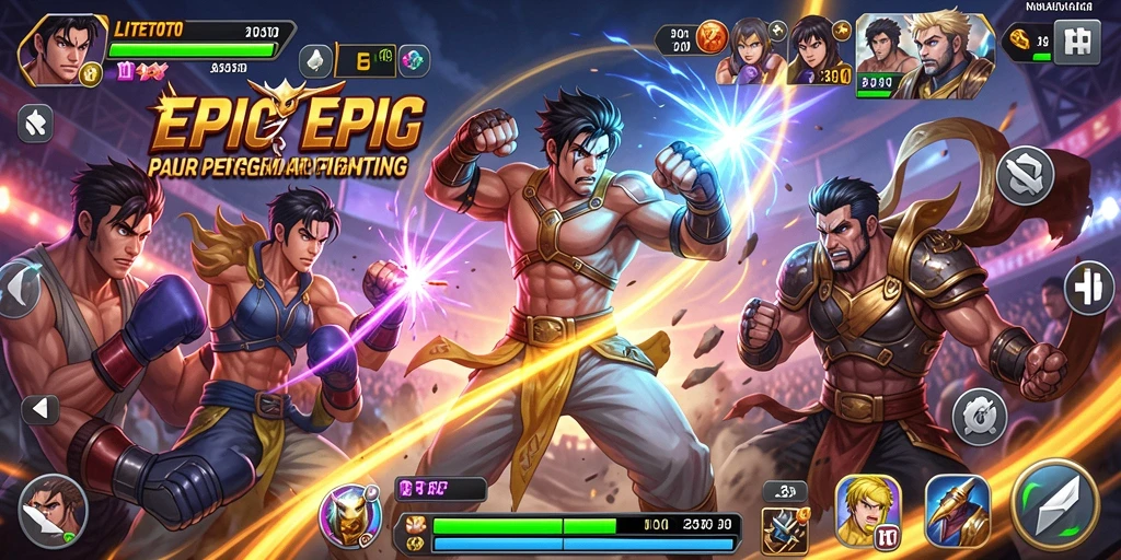 Gameplay LITETOTO yang mendebarkan dan penuh aksi dalam pertempuran Fighting.