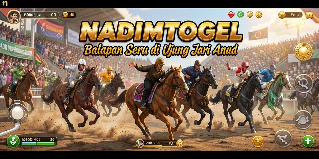 Screenshot gameplay NADIMTOGEL dengan aksi balapan yang intens.