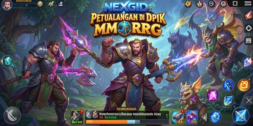 Screenshot NEXGID menampilkan aksi seru dalam pertempuran MMORPG.