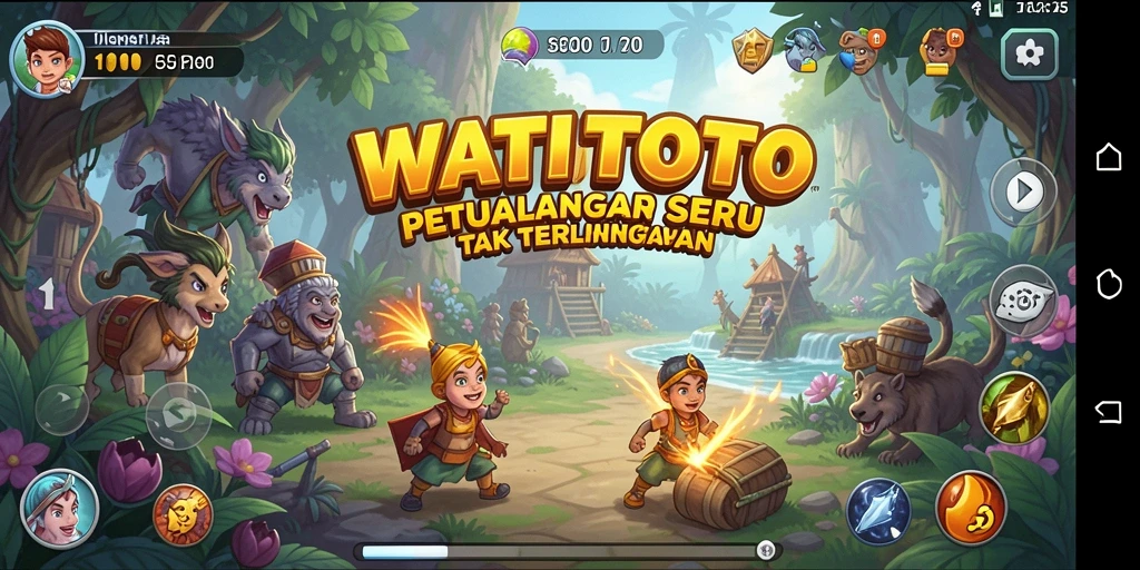 Screenshot gameplay yang menunjukkan petualangan mendebarkan di WATITOTO.
